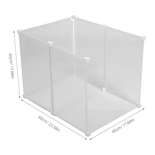 Arenero de gatos con tapa cerrada impermeable transparente de 24x18x18 pulgadas antiderrame 3