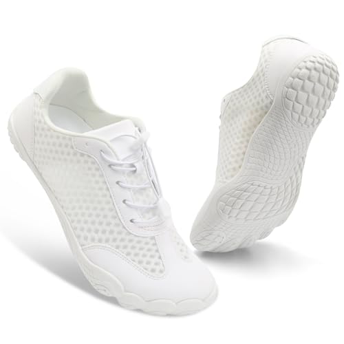 XIHALOOK Womens Mens Beach Water Shoes Quick Dry Barefoot for Swim Pool Lake Hiking Kayaking Surfing White, 8.5 Women/7 Men