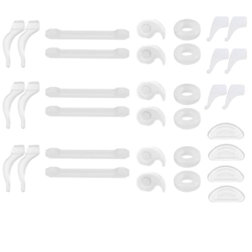 AZFVBQL 34PCS Silicone Eyeglasses Retainers White