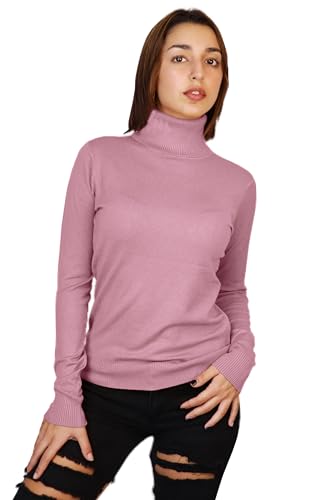 JOPHY & CO. Jersey de mujer con cuello alto (cod. 22053), Rosa, M