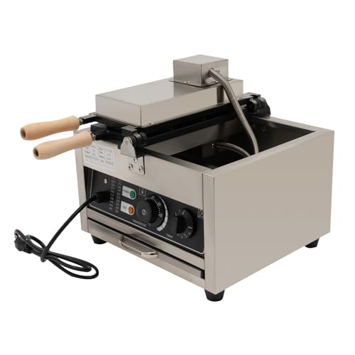 1500W Taiyaki Fish Waffle Maker, 3 Mold Non-stick Electric Cake Waffle Maker Taiyaki Baker Fish Shaped Waffle Cones with Non Stick Cooking Plate for Food Stores Restaurants, Making Waffles