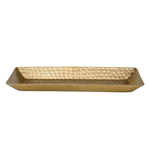 Creative Co-Op Hammered Aluminum, Gold Finish Decorative Tray #TOP26