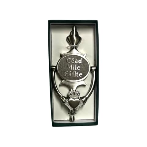 Exclusively Irish Cead Mile Failte Oval -Claddagh Door Knocker - claddagh style -Satin Nickel (Satin Nickel) Cover