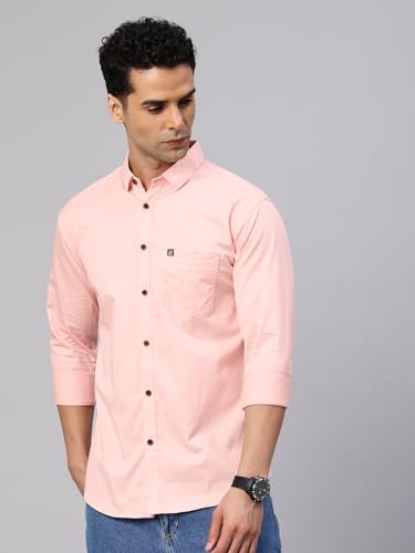 Image of Majestic Man Comfort Slim Fit Solid Pure Cotton Casual Shirt