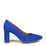 miMaO Zapatos cómodos Mujer tacón Alto Piel Ante, Azul Eléctrico, EU 38