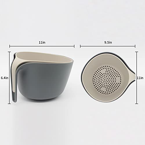 Miherom Kitchen Colander Bowls Set For Soaking,Washing,Draining Pasta,Vegetable,Fruit,Rice,Quinoa,Small Grains And Berry Mixing-4.5Quart #TOP2