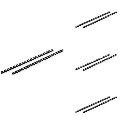 Mead CombBind Binding Spines 3/8" 55-sheet 19-hole, black (pack of 4)
