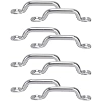 KSOIQPU 8 Stück Edelstahl Augplatten Kit, Befestigungshaken, Unisex Erwachsene, Outdoor-Enthusiasten, 5 mm Griffbreite, 60 mm Länge, 4 mm Loch, Vielseitig, Hochwertige Materialien, Silber, Größe A