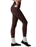 [CRZ YOGA] ヨガパンツ 九分丈 レディース レギンスパンツ ヨガウェア 速乾 ストレッチ ポケット付 アジアフィット Butterluxe 股下24インチ ホットファッジブラウン M