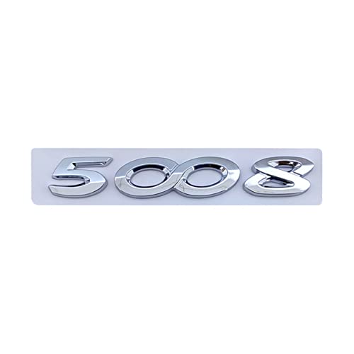 DCALU 3D ABS Chrome Silver Black Car Trunk Decal Emblème Badge Lettres Numéro Sticker Fit for Peugeot 2008 3008 4008 5008 Accessoires Lettres d'emblème de Voiture (Color Name : 5008 Silver)