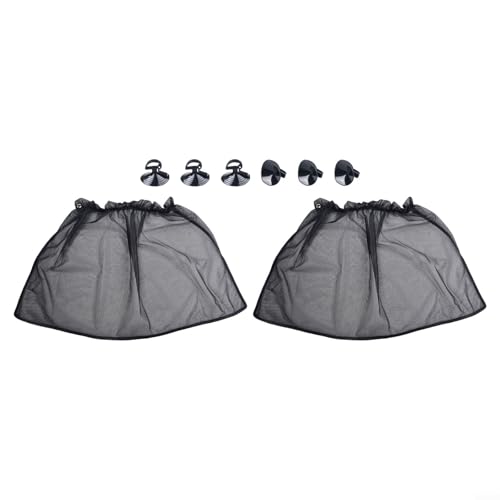 Paquete de 2 parasoles laterales para automóvil y autobús, cortinas de privacidad de malla con ventosas, accesorio interior de protección UV, plegable