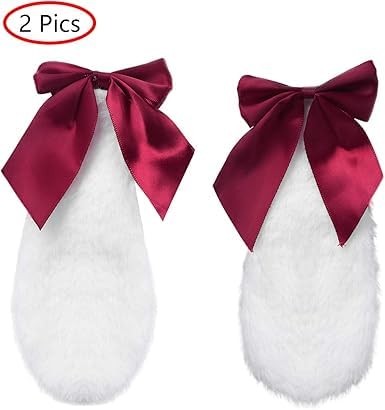 Pinzas para cabello de orejas de conejo de peluche rojo miniatura 6