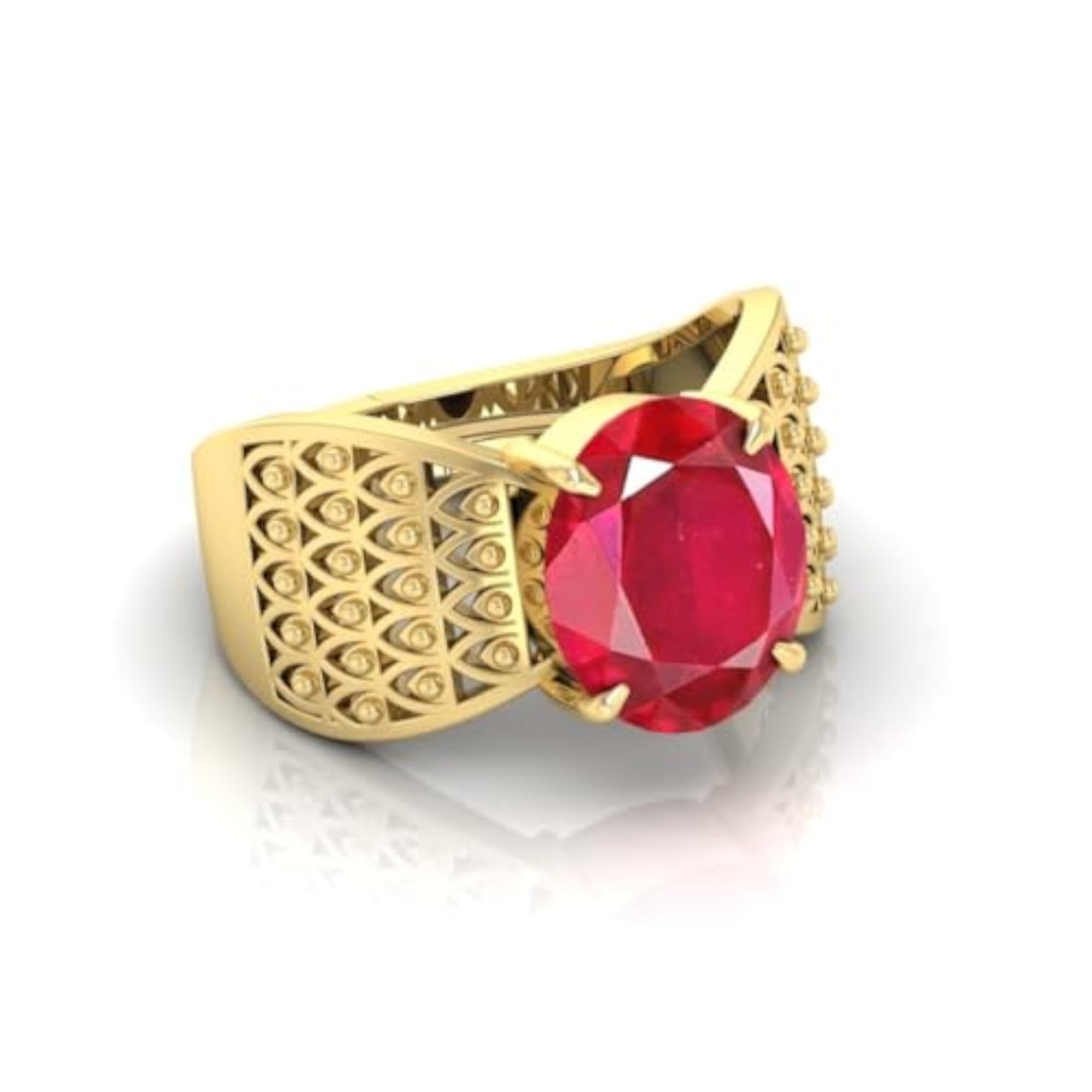 10.25 Ratti Ruby Original Manik Stone Ring, Lab Certified