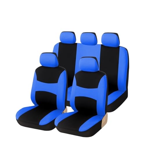 Housses sieges universelles bleues pour voyager en famille en configuration 5 places
