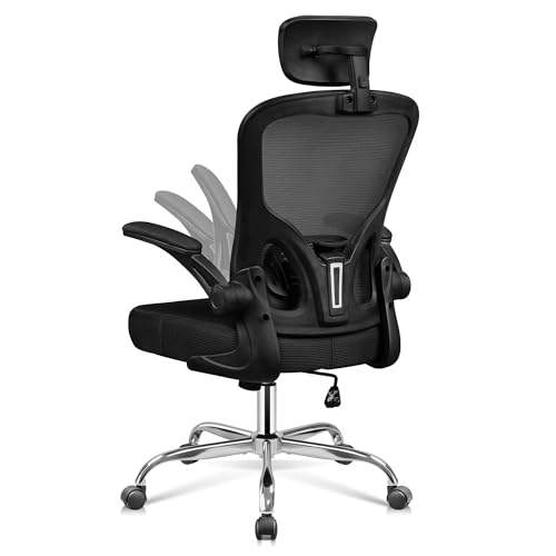 DEVAISE Bürostuhl Ergonomisch: Schreibtischstuhl mit Verstellbarer Lendenstütze Kopfstütze | klappbaren Armlehnen | höhenverstellbar | gepolsterter Sitz | 136 kg Tragkraft | für HomeOffice | Schwarz DEVAISE Bürostuhl Ergonomisch: Schreibtischstuhl mit Verstellbarer Lendenstütze Kopfstütze | klappbaren Armlehnen | höhenverstellbar | gepolsterter Sitz | 136 kg Tragkraft | für HomeOffice | Schwarz