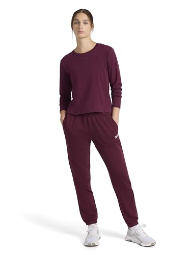 Reebok Women’s Classic Cinch Pant, Standard Fit, Midweight Cotton-Poly Fabric, Black Cherry, Small - image 3