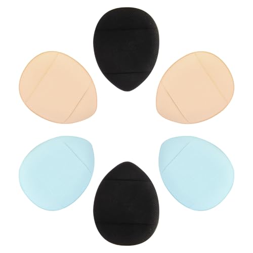 Lurrose Borlas de Polvos Mini 6 Piezas Multicolor para Maquillaje Facial, Aplicador Suave para Polvo Suelto y Base Líquida, Borla Cosmética Correa para Uso Seco y Húmedo Color Aleatorio