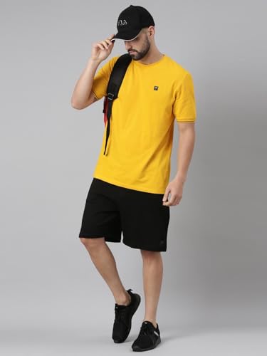 Image of Fila Men's Solid Regular Fit T-Shirt (12012915 Orange