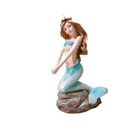 Estatua decorativa de sirena para baño de resina 6.7 pulgadas