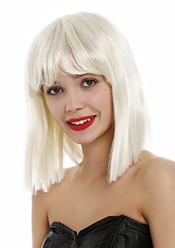 WIG ME UP - VK-10-498 Longbob Lady Wig shoulder-length medium long sleek white blond platinum hair bangs, whiteblond (498)