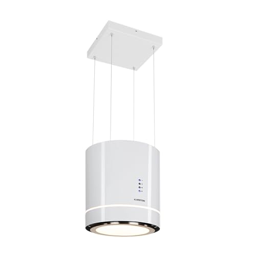 KLARSTEIN Tron Ambience - Hotte aspirante, Hotte sans évacuation, Installation suspendue, 540 m³/h, Anneau LED lumineux, 3 niveaux de puissance, Contrôle...