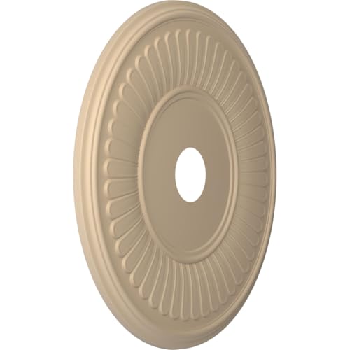 Image of 22 inchOD x 3 1 /2 inchID x 1 inchP Berkshire Thermoformed PVC Ceiling Medallion (Fits Canopies up to 10 1 /8 inch), UltraCover Satin Smokey Beige