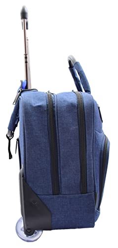 Rolling Pilot Case Zakelijke Aktetas Cabine Size Laptoptas Demin Blue Airborne - Image 5