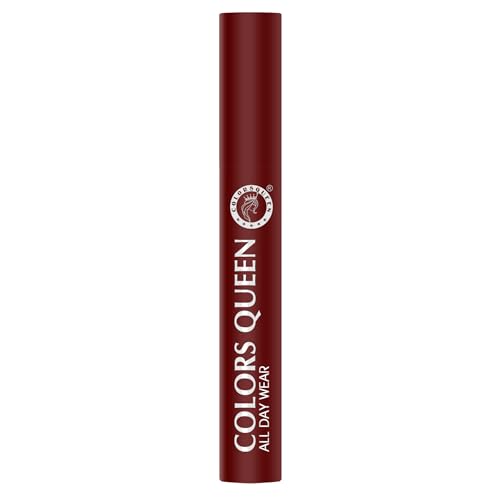 Image of Colors Queen All Day Wear Liquid Lipstick - Deep Maroon, 12g | Highly Pigmented, Long Lasting Matte Lipstick | Smooth One Swipe Application, Lightweight & Non Transfer Liquid Lipstick for Women