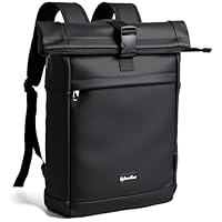 Sylvanthos Waterproof Backpack, Laptop Backpack for Men and Women with Anti-Theft Zipper, Expandable 18-25L, Rains Backpacks for Work,School, Business Trips - Black
