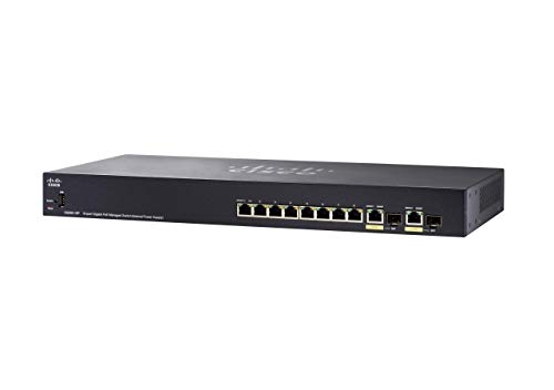 Cisco SG355-10P Managed Switch with 8 Gigabit Ethernet (GbE) Ports plus 62W PoE, Limited Lifetime Protection (SG355-10P-K9-NA)