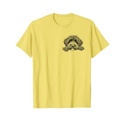 Cute Portuguese Water Dog Peeking Design T-Shirt