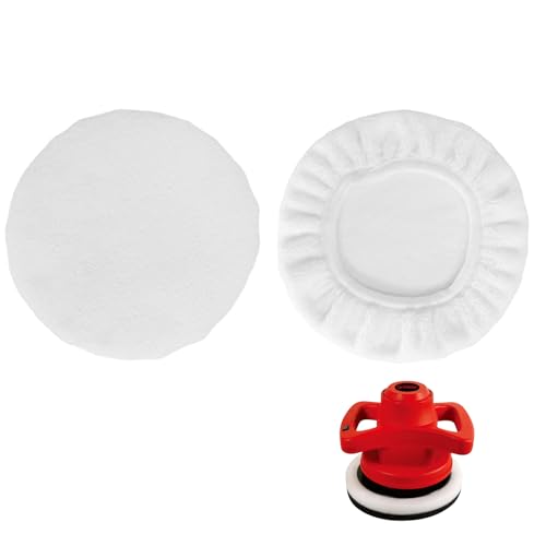 2 Stück Lammwoll Polierhauben Polierpads,Auto Polierhauben Für Einhell Poliermaschine CE-CB 18/254 Li,CC-PO 90,Für 220mm-250mm Poliermaschinen (9-10 Zoll),Autopoliermaschine Wolle Polierpads