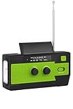 Zuno 4000 mAh Emergency Solar Hand-Crank Radio – AM/FM/SW Weather Radio, USB Phone Charger, LED Torch & SOS Alarm, Motion Sensor Reading Light for Camping & UK Power Cuts - Image 1