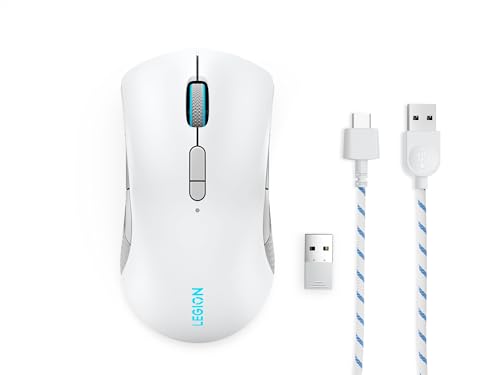 Image of Lenovo Legion M600 RGB Wireless Gaming Mouse - 16,000 DPI, 9 Programmable Buttons, 200-Hour Battery Life, 50-Million Clicks Durability - Ambidextrous Computer Mouse (Stingray)