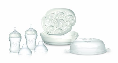 Nuby Natural Touch   NUBY Esterilizador vapor para microondas (modelo estándar)+ 2 biberones 240 ml (NT67415)