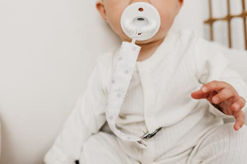 Image of Copper Pearl Pacifier Clip 3-Pack: Premium Knit Binky Holders for Baby Girls and Boys - Stylish Stainless Steel Pacifier Accessory - Prevents Floor Drops - Bliss