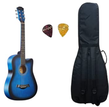 Belear I-720-BLU 38 Inch Blue Burst Dual Action Truss Rod Acoustic Guitar with Bag & Pick
