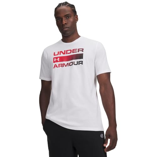 Under Armour Herren Team Issue Wordmark Kurzarm-T-Shirt, (102) Weiß/Schwarz, L – Ansicht 1