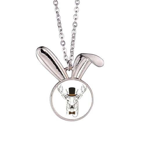Collier pendentif lapin nœud papillon, le cadeau dandy idéal