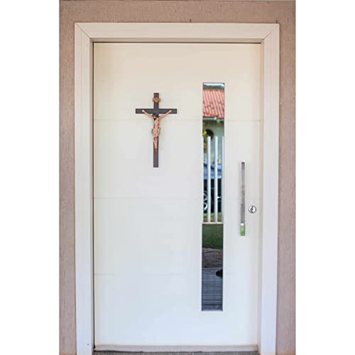 Artcruz - Crucifixo de parede 50 cm com Cristo em Resina, Impresso em Tela, Sem Moldura, Para Sala d