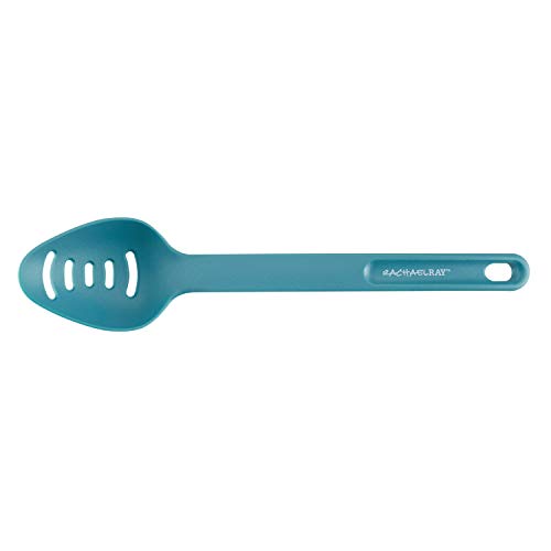 Rachael Ray 47564 Cucina Nylon Nonstick Utensils/Fish Turner, Spatula, Solid and Slotted Spoons, 4 Piece, Agave Blue