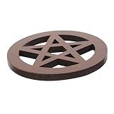 ABOOFAN Handgefertigtes Holz Pentakel Altar Ornament Mit Sternmuster Einzigartiger Ritueller Opferschutz Dekorative Unterlage Für Altarkerzen Und Opfergaben Spirituelle Wohnraumdekoration