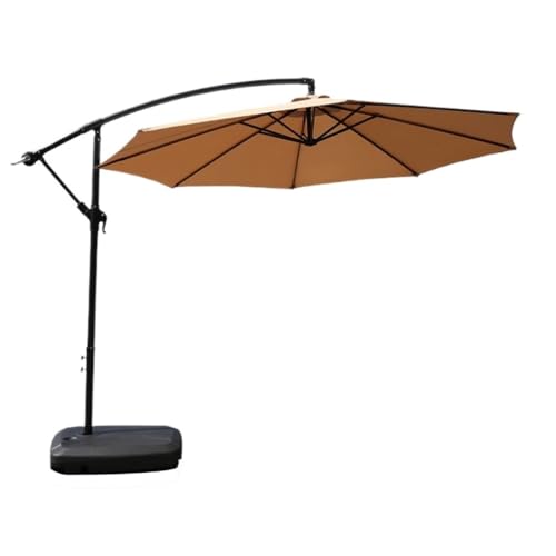 Sombrilla de mercado de 9.8 pies con base incluida para terraza exterior