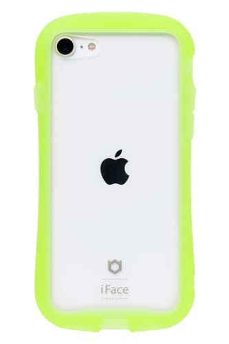 iFace リフレクション ネオ iPhone SE(第3世代/第2世代)/8/7 ケース クリア 強化ガラス (クリアイエロー)【アイフォンse3/2/8 カバー 透明 耐衝撃 米国MIL規格 ストラップホール ネオンカラー 蛍光】