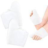 2 Pack Gel Big Toe Cap & Metatarsal Sleeves - Reusable Bunion Cushions & Protectors for Men & Women - Relieve Bunion Pain, Prevent Corns, Calluses, Blisters & Ingrown Toenails - Large White
