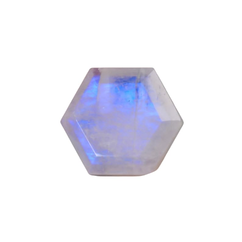 Pierre de lune naturelle arc-en-ciel 16x16 mm taillée en facettes pour création de bijoux DIY