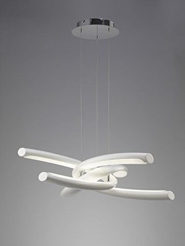 Image of Knot Pendant 36W LED 3000K, 3600lm, Gloss White/White Acrylic/Polished Chrome