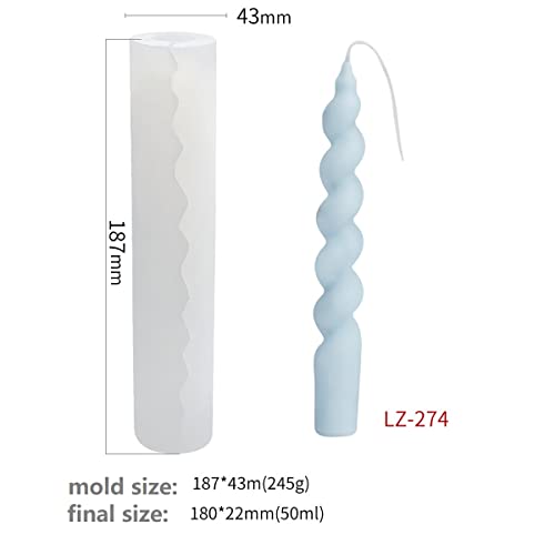 2 Pack Spiral Candle Mold Twist Candle Mold Silicone Mold For Candle Mold Cylinder Cake Decoration Mold Round Shape Soap Mold Flower Fondant Mold Flower Resin Mold #TOP2