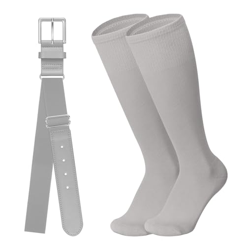 Image of Baseball Belt and Baseball Socks Combo Set for Youth and Adult Available in 20 Colors