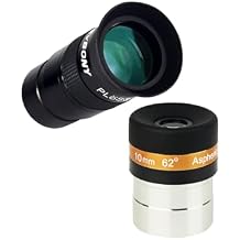 SVBONY Telescope Eyepiece 10mm 62 Wide Angle Aspheric Eyepiece Bundle with Telescope Eyepiece 40mm 1.25 inches Plossl Telescope 40 Degree Apparent Field 4 Element Telescope Accessory